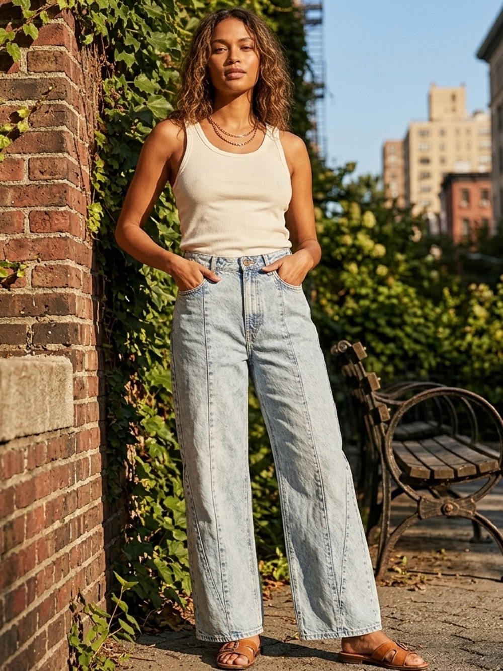 Arizona Jean Company Sky Blue Wide Leg Jeans